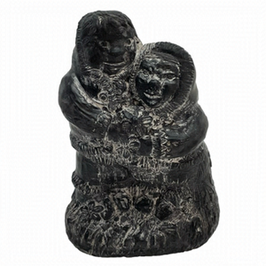 ORIGINAL Wolf Sculpture Soap Stone Man & Woman Embracing